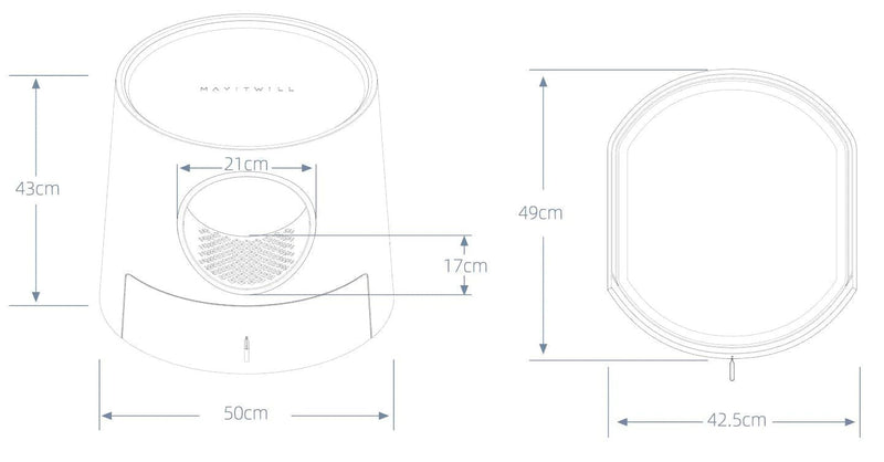 XL Castle 2 in 1 Front - Entry Cat Litter Box with Scratch Basin - White - House Of Pets Delight (HOPD)