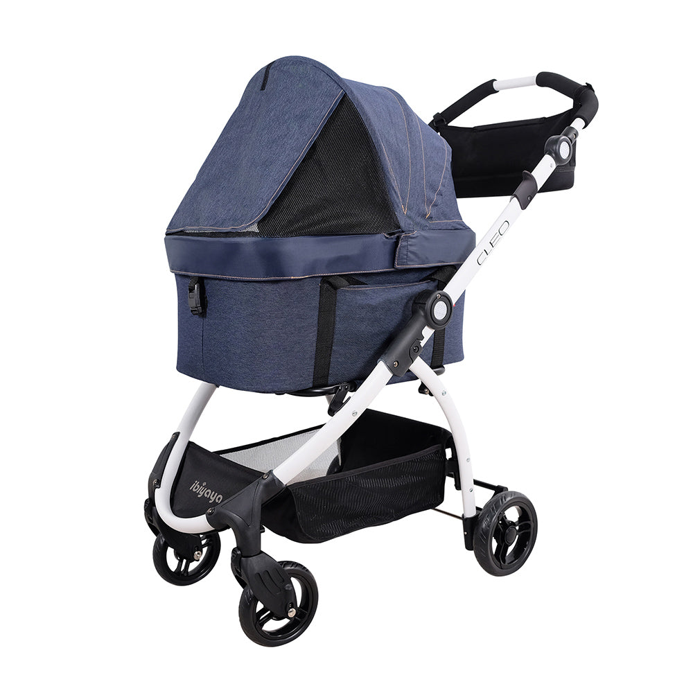 New CLEO Travel System Pet Stroller – Blue Jeans-Ibiyaya