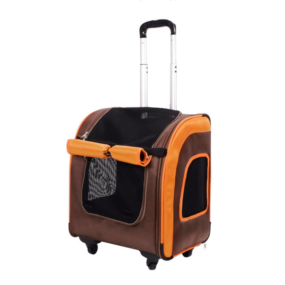 Liso Backpack Parallel Transport Pet Trolley – Orange/Brown-House of Pets Delight