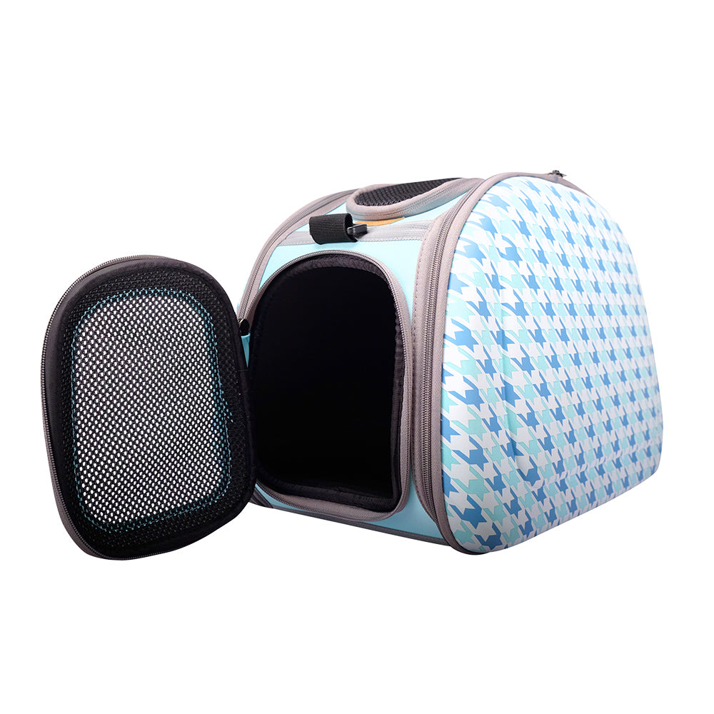 Collapsible Traveling Shoulder Carrier - Houndstooth-House of Pets Delight