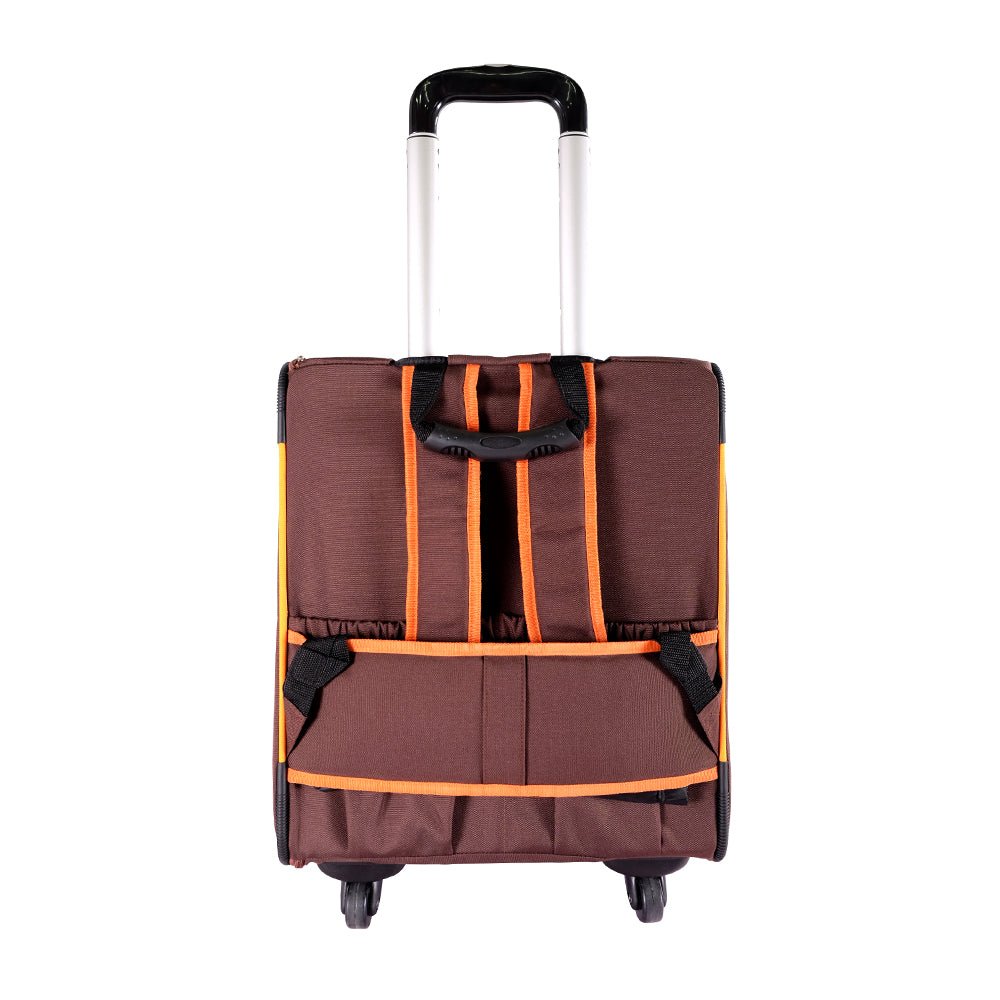Liso Backpack Parallel Transport Pet Trolley – Orange/Brown-House of Pets Delight