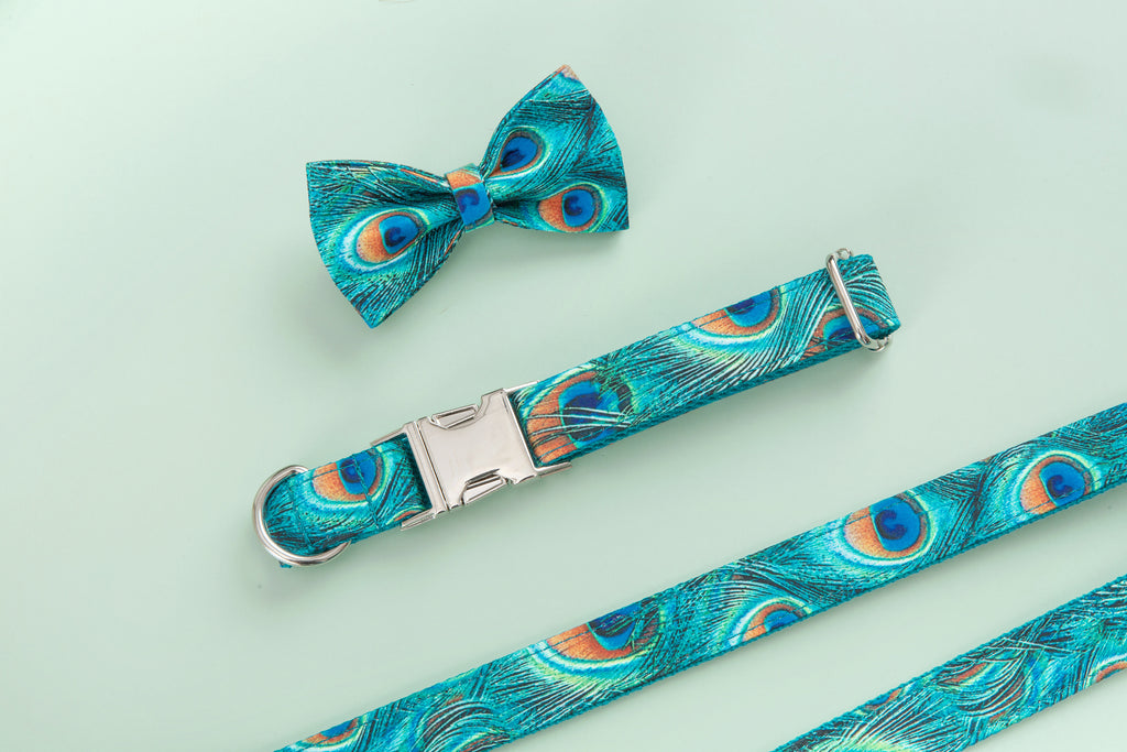 The Peacock Collar With Bow-House of Pets Delight