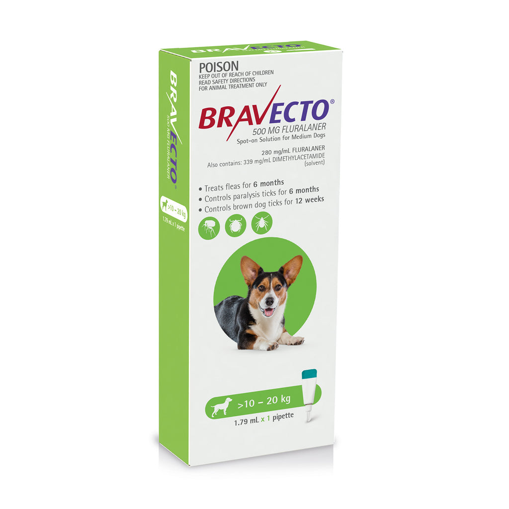 Bravecto Spot On For Dogs Green 10-20kg-House of Pets Delight