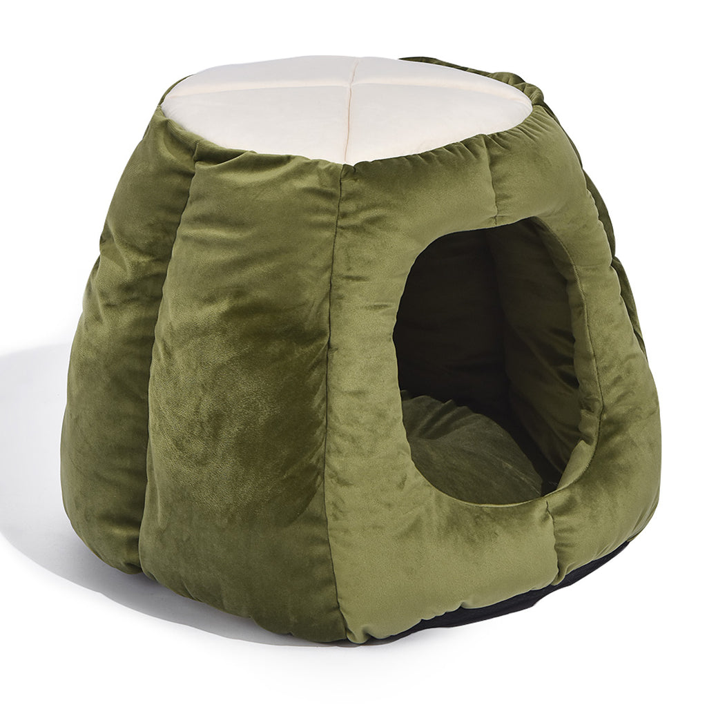Cat Castle Igloo Round Nest Cave Green L-House of Pets Delight