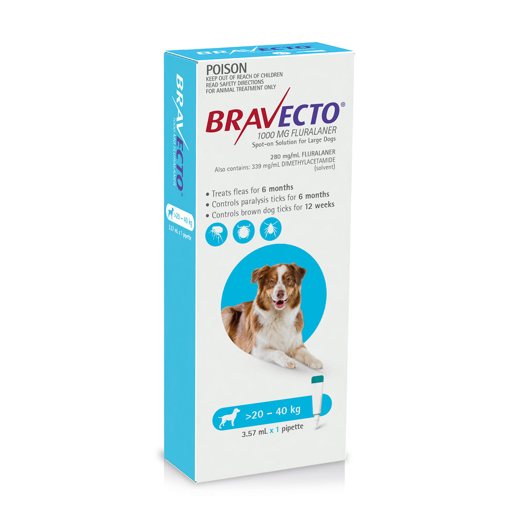 Bravecto Spot On For Dogs Blue 20-40kg-House of Pets Delight