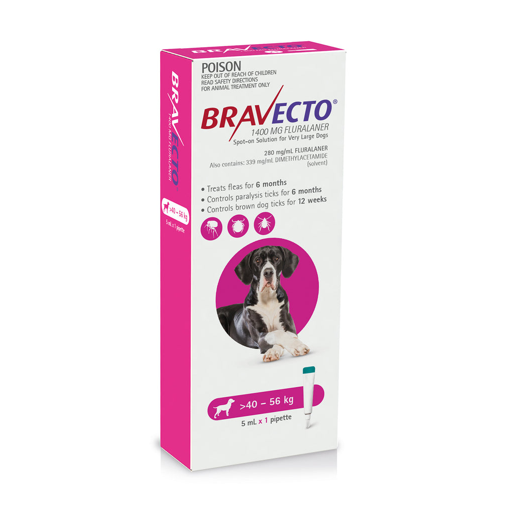 Bravecto Spot On For Dogs Pink 40-56kg-House of Pets Delight