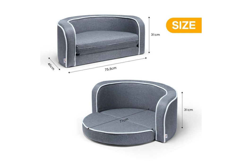 2in1 Pet Bed Sofa Foldable Cushion Fabric Luxury-House of Pets Delight