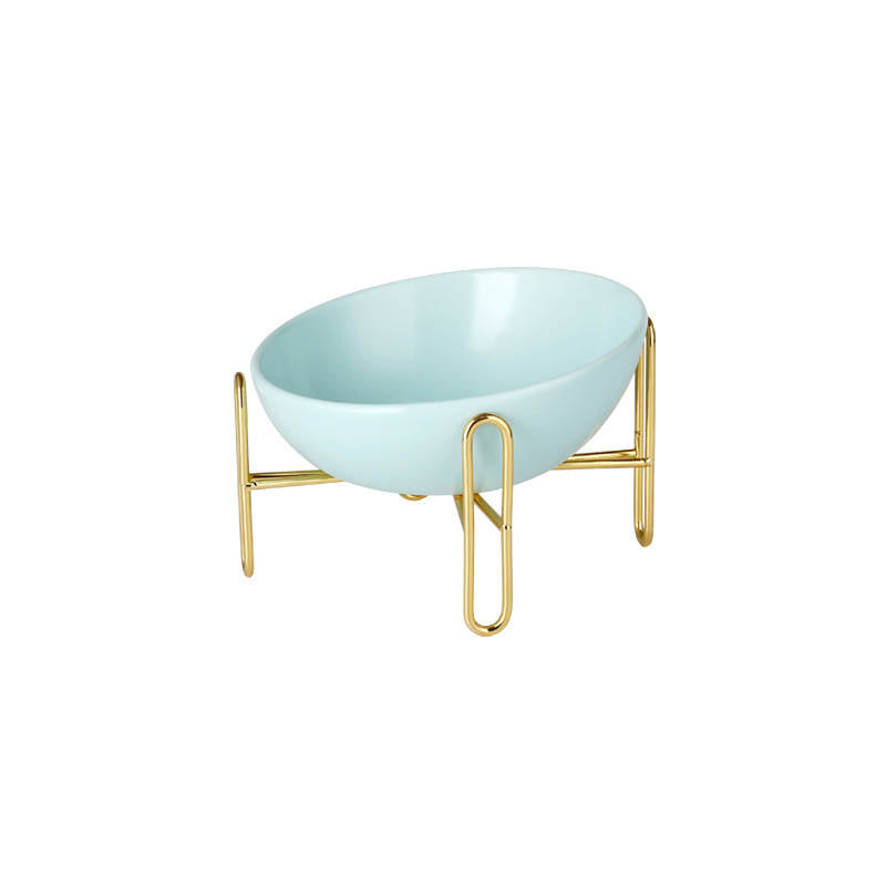 Gold Stand Ceramic Bowl in Tiffany (Pre-Order)