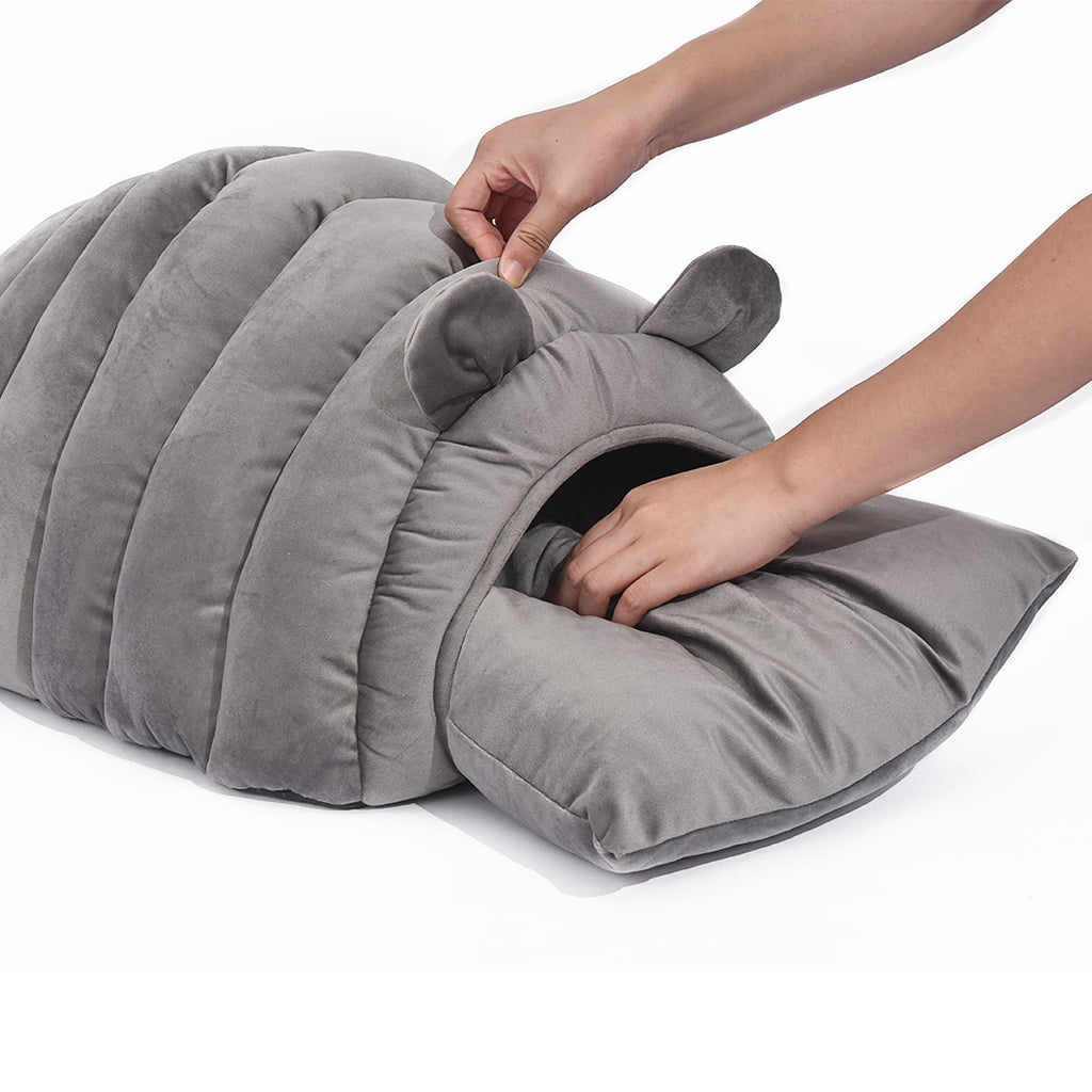 Comfy Cat Cave Igloo Round Nest Grey L-House of Pets Delight
