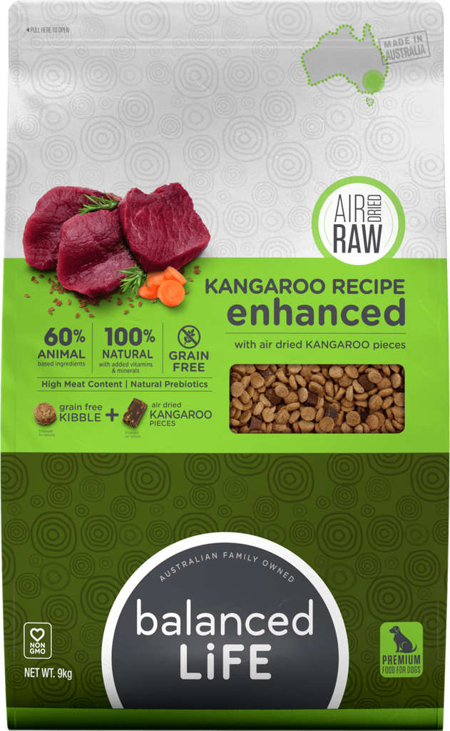 Balanced Life Enhanced Kangaroo Air Dried + Kibble Dog Food 9Kg-Balanced Life