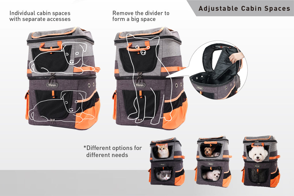 TWO-TIER HANDSFREE PET BACKPACK CARRIER-House of Pets Delight