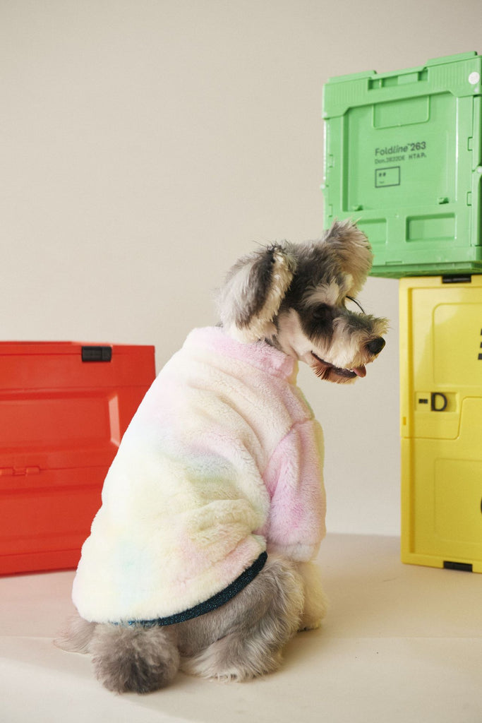 Rainbow Dog Fur Coat