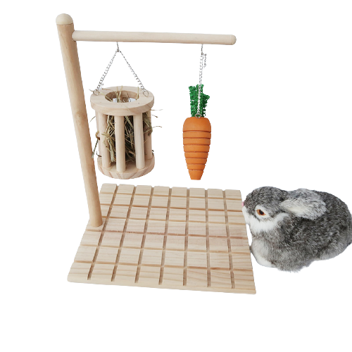 Wooden Hanging Chew Toy & Hay Frame (PREORDER)