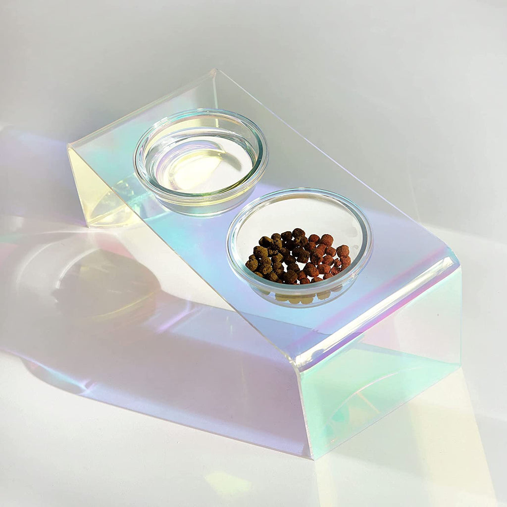 The Holographic Aurora Elevated Pet Feeding Table (PREORDER)