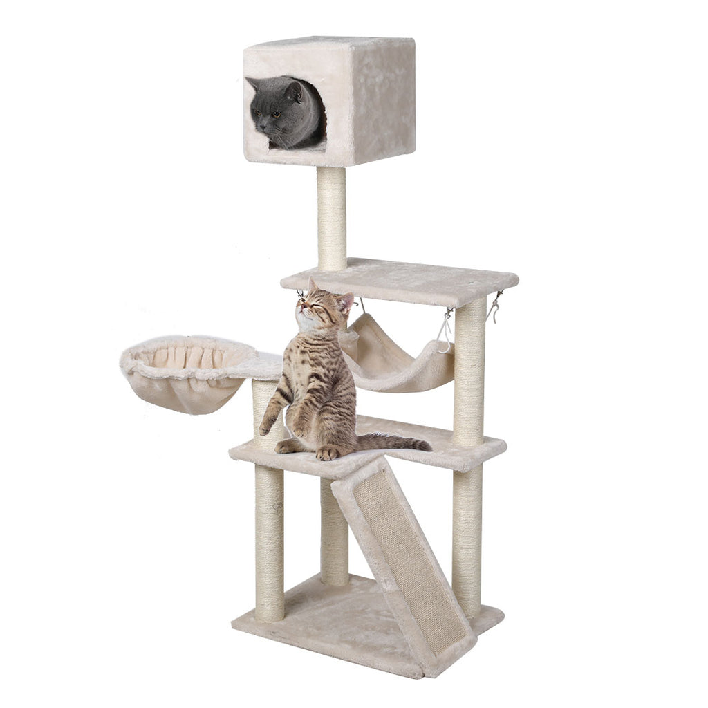 Plush Cat Tree Tower Condo House With Kitty Bed