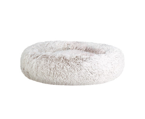 Soothing Calming Donut Pet Bed in White