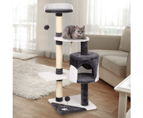Pet Cat Scratcher Pole - White and Grey