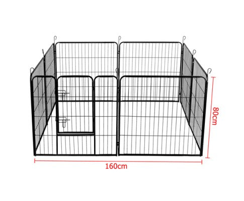 8 Panels Pet Dog Exercise Playpen Crate 80CM-House of Pets Delight