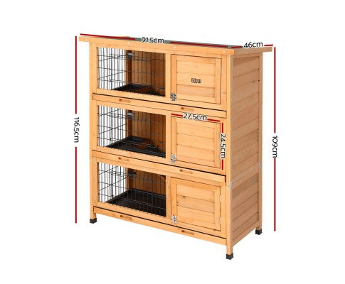 Large Waterproof Wooden Pet Rabbit Hutch with Metal Run-House of Pets Delight