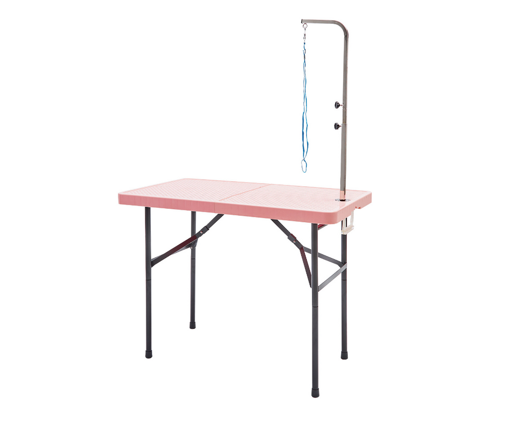 Pink Adjustable Pet Grooming Salon Table