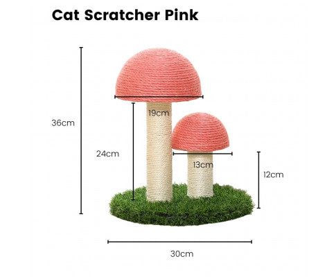 33cm Mushroom Cat Scratcher in Pink