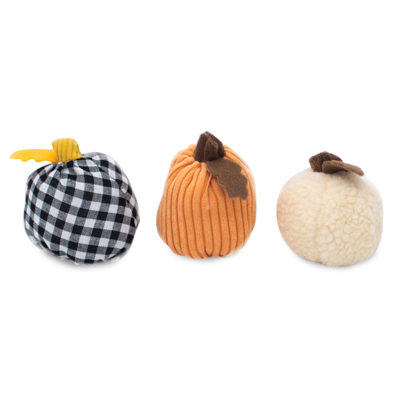Zippy Paws Plush Squeaker Dog Toy - Halloween Miniz 3- Pack - Gourds