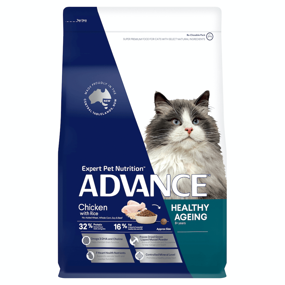 Healthy Ageing Adult Dry Cat Food Chicken With Rice 3kg