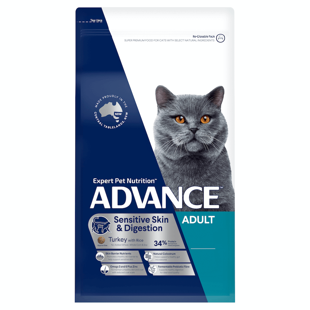 Sensitive Skin And Digestion Adult Dry Cat Food Turkey With Rice 2kg