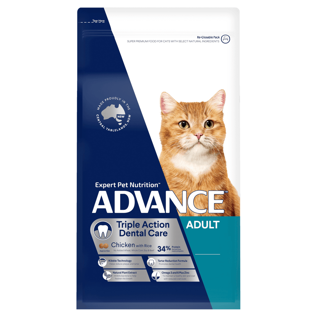 Triple Action Dental Care Dry Cat Food Chicken With Rice 2kg