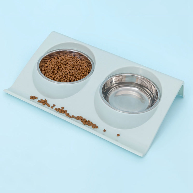 Pastel Double Stainless Steel Pet Bowl (Various Colours)-House of Pets Delight