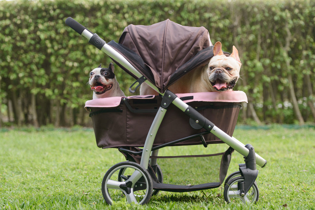 Elegant Retro I Dog Stroller - Brown Pink-House of Pets Delight