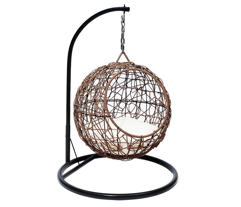 Rattan Cat Wicker Hanging Basket Swinging Egg Chair-Pawz