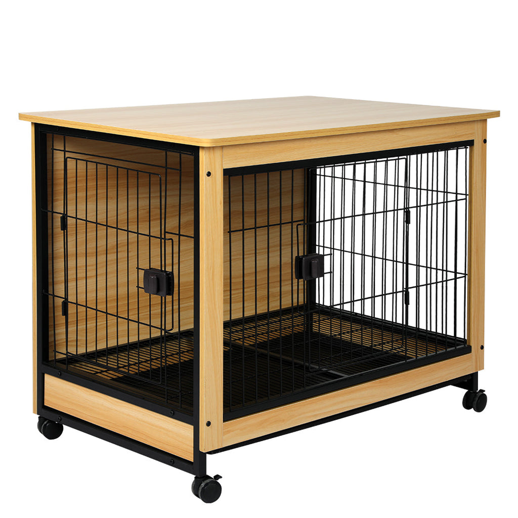 Indoor Wooden Puppy Crate Side Table (4 Sizes)