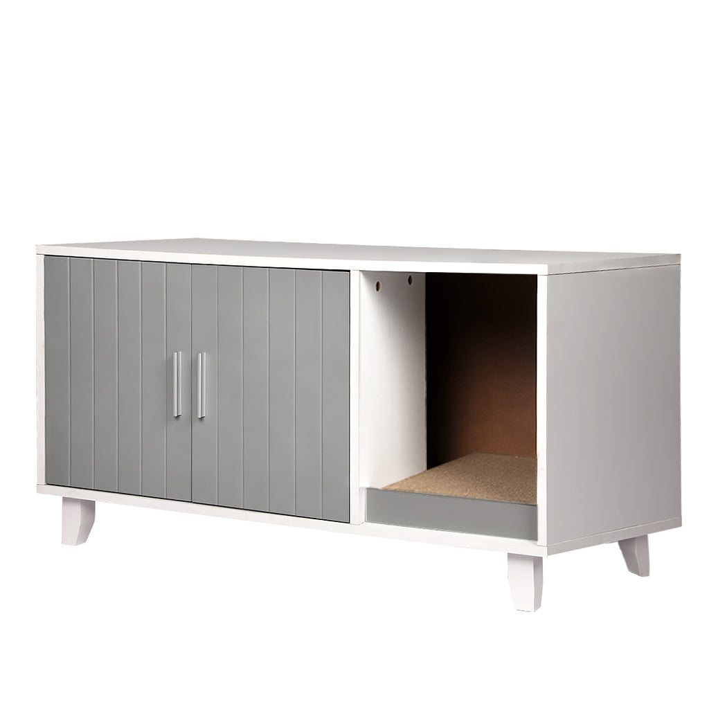 Enclosed Hooded Cat Bed Box Furniture in Grey