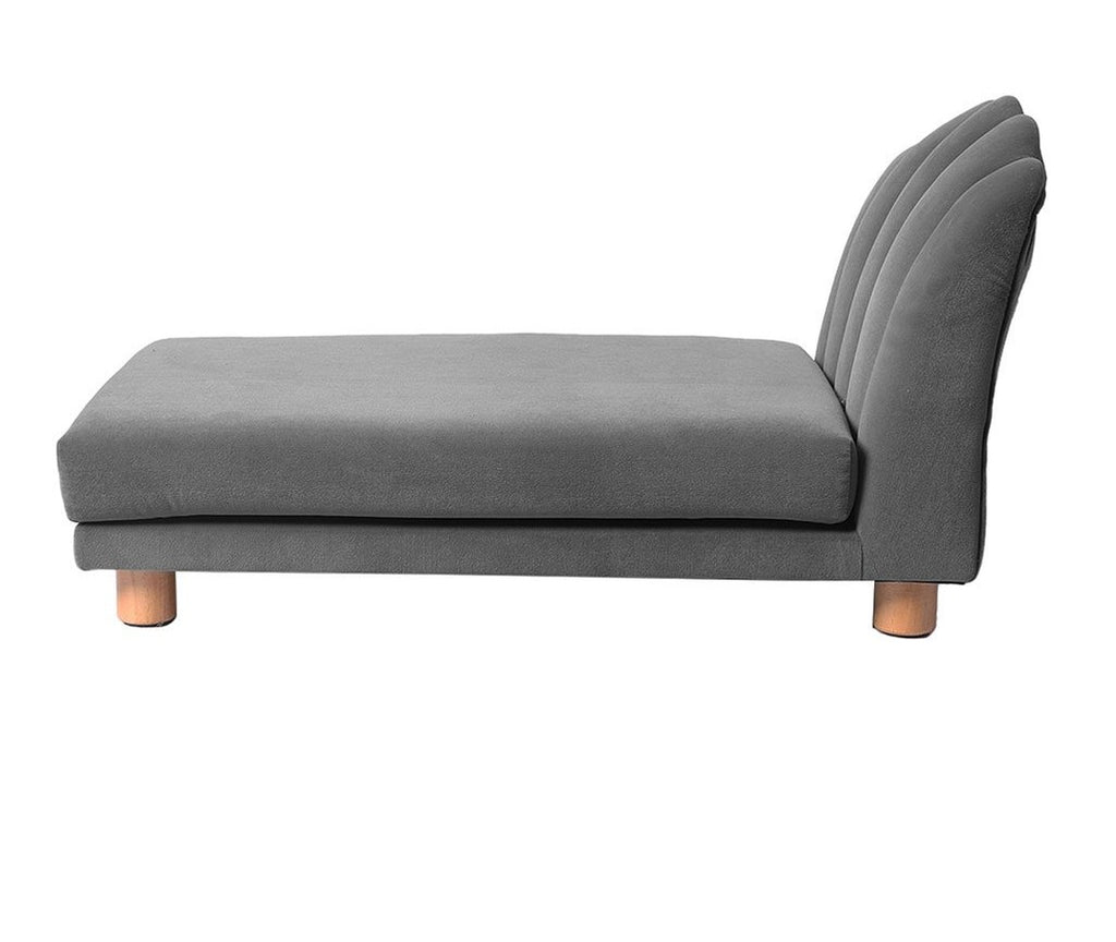 Shell Raised Luxury Pet Sofa Chaise in Soft Grey-Pawz
