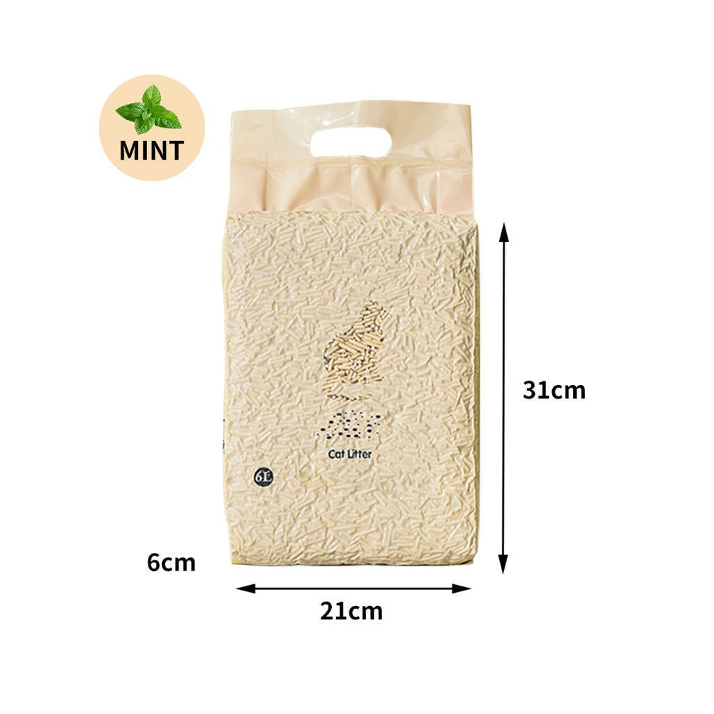 Tofu Cat Litter 6L Edible Crystals Flushable Biodegradable Mint X8