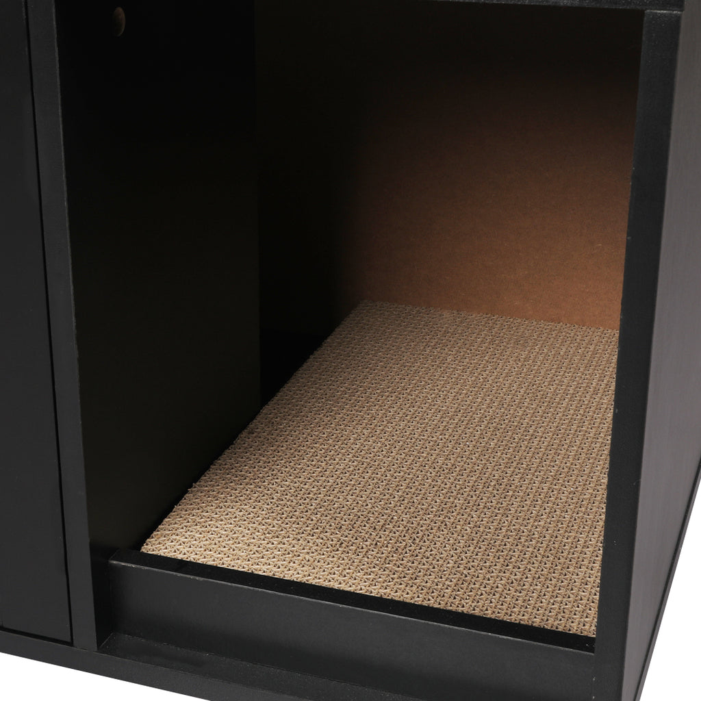 Enclosed Hooded Cat Bed Box Furniture in Black