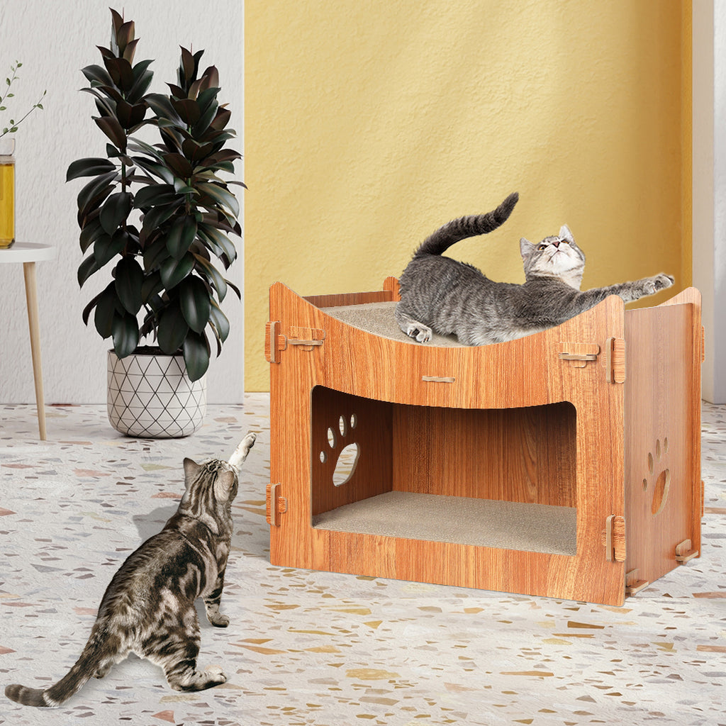 Cat Scratching Board Corrugated Cardboard Condo House - Large