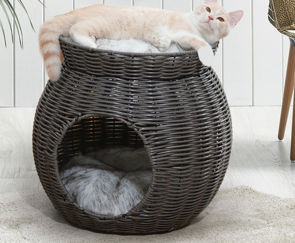 Wicker Cat Bed Nest-Pawz