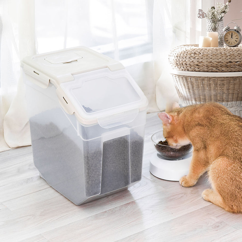 Pet Food Container Dog Cat Feeding Feeder Storage Box With Wheel 5L-House of Pets Delight