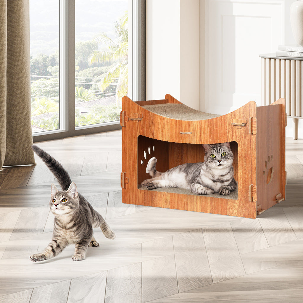 Cat Scratching Board Corrugated Cardboard Condo House - Large