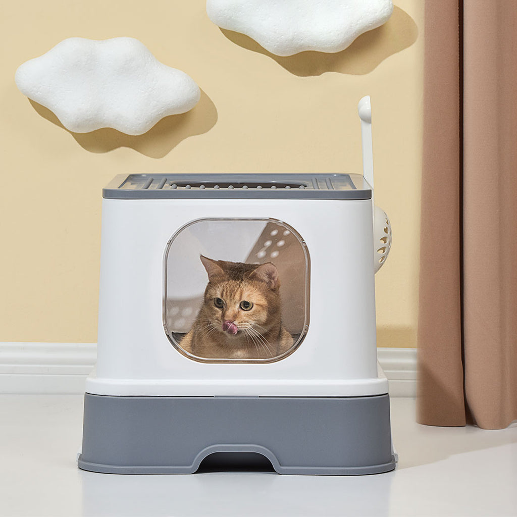 Fully Enclosed Cat Litter Box-House of Pets Delight