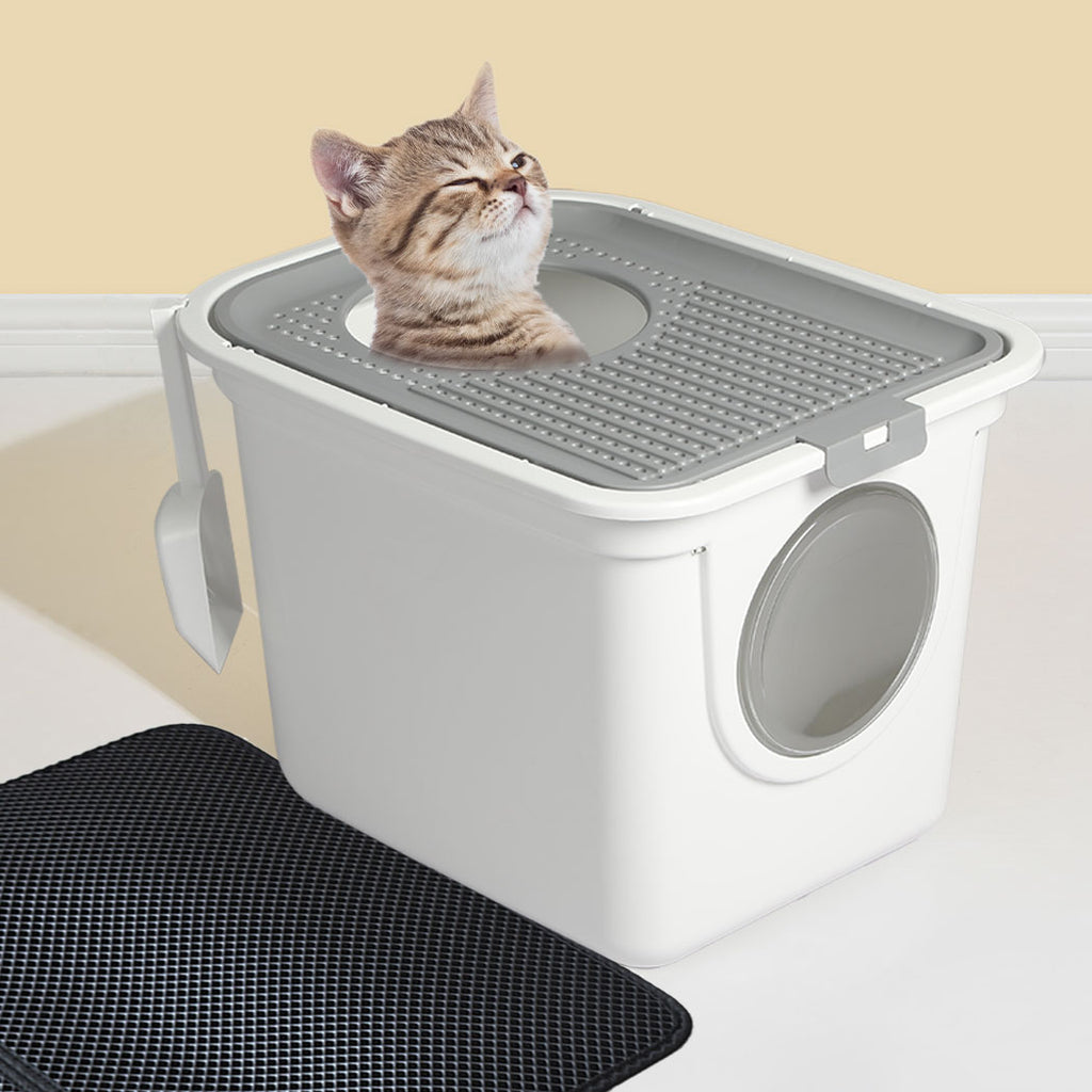 Enclosed Cat Litter Box Cabinet Toilet Basin Bonus Shovel