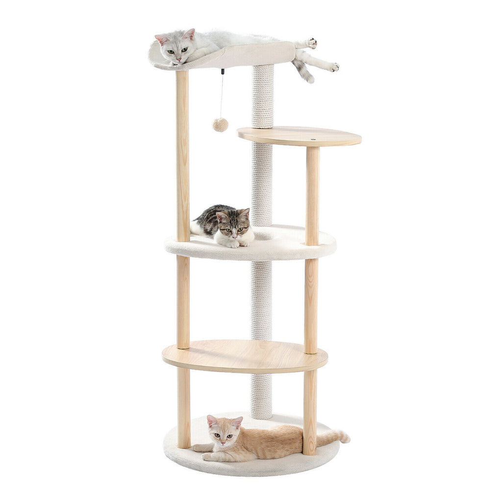 Minimal Multi-level 124.5cm Cat Scratch Tower-Pawz