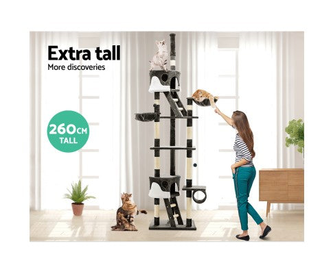 Extra Tall 260cm Multi Level Cat Scratching Post-House of Pets Delight