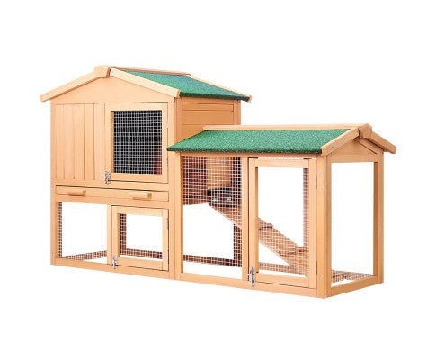 Pet Wooden Hutch Coop with Run-House of Pets Delight