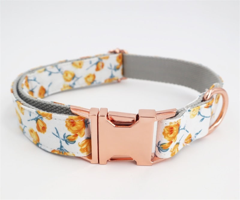 Flower Collar & Lead Set in Yellow-House of Pets Delight