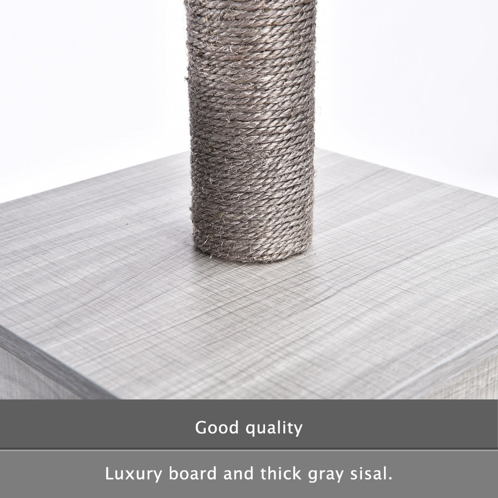 Grey Wood Modern Cat Tree - 141cm-House of Pets Delight