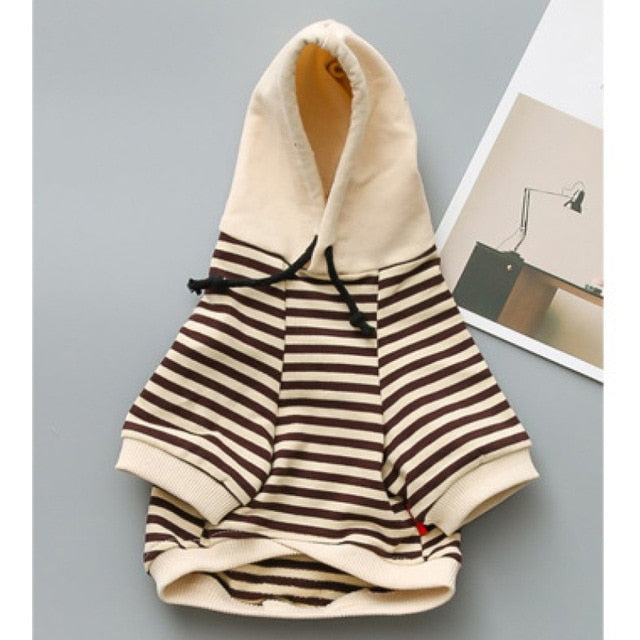 Striped Cotton Dog Hoodie-House of Pets Delight
