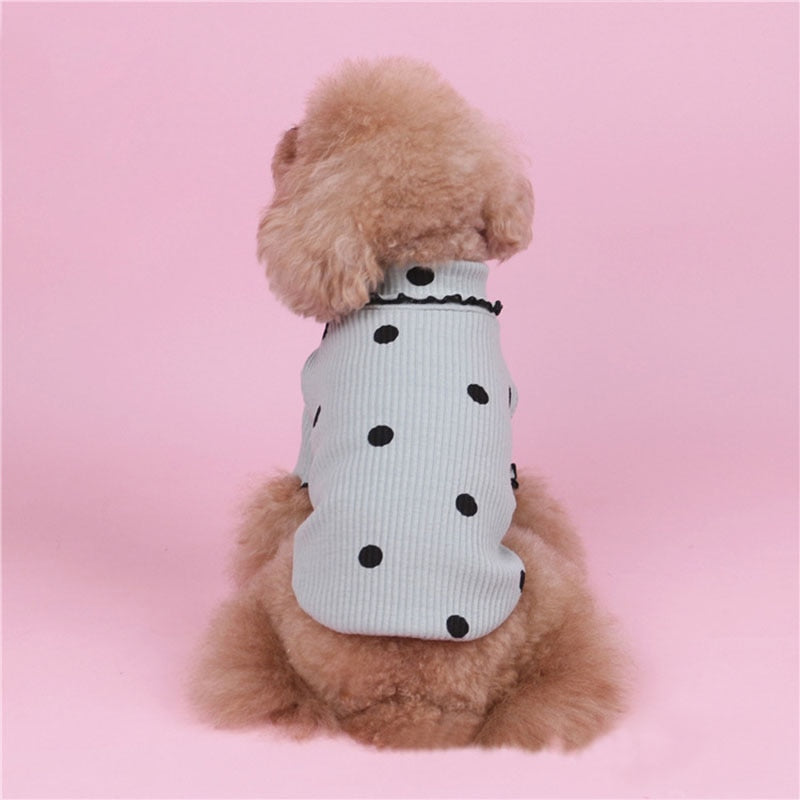 Polka Dot Cotton Sweater-House of Pets Delight